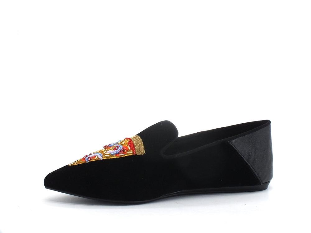 KURT GEIGER Junkfort Loafer Mocassino Velluto Black 8492700609 - Sandrini Calzature e Abbigliamento