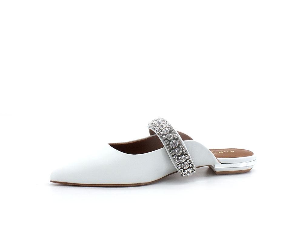 KURT GEIGER Princely Sabot Punta Strass White 1808910109 - Sandrini Calzature e Abbigliamento