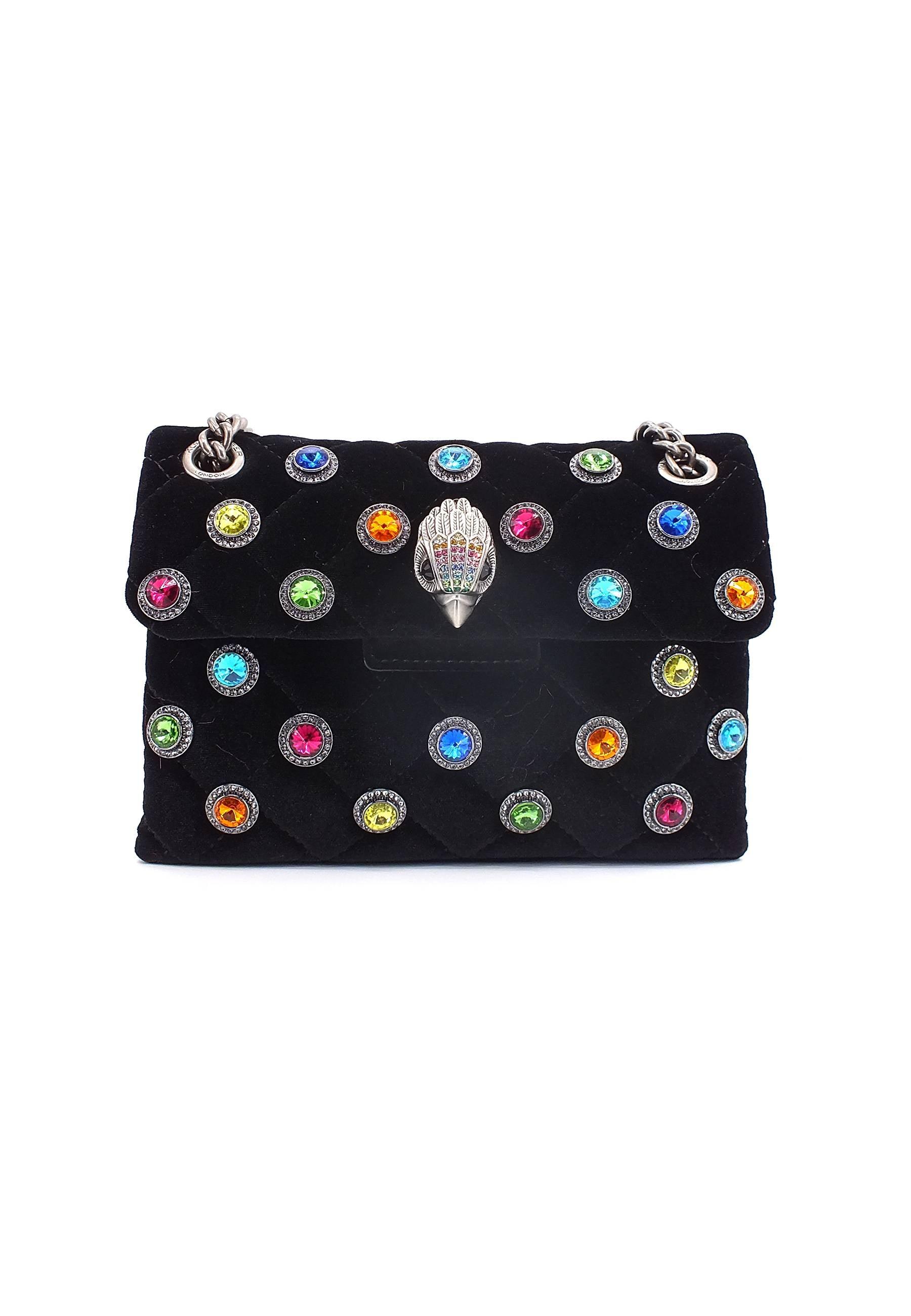 KURT GEIGER Velvet Mini Kensington Borsa Black Comb 3614305609-05 - Sandrini Calzature e Abbigliamento