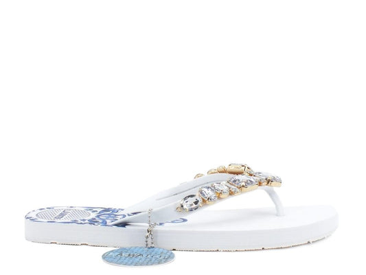 L.A. WATER Majolica Infradito White Blue 02119A - Sandrini Calzature e Abbigliamento