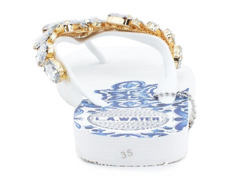 L.A. WATER Majolica Infradito White Blue 02119A - Sandrini Calzature e Abbigliamento