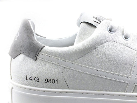 L4K3 College 4 Sneaker Pelle Tricolor Bianco Grigio F63-COL - Sandrini Calzature e Abbigliamento