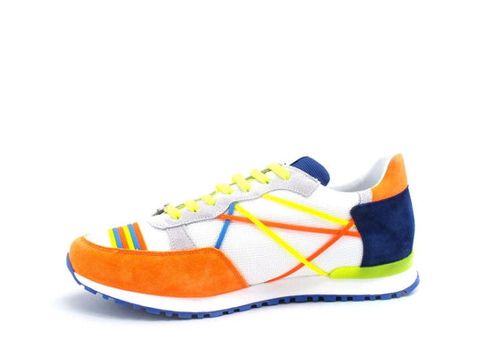 L4K3 Mr. Big Old School Sneaker Fluo Bianco Arancio Blu F48-OLD - Sandrini Calzature e Abbigliamento