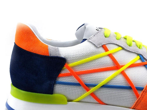 L4K3 Mr. Big Old School Sneaker Fluo Bianco Arancio Blu F48-OLD - Sandrini Calzature e Abbigliamento