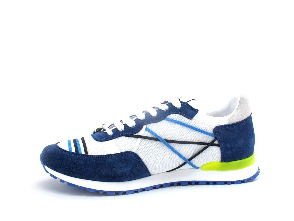 L4K3 Mr. Big Old School Sneaker Fluo Bianco Blu F50-OLD - Sandrini Calzature e Abbigliamento