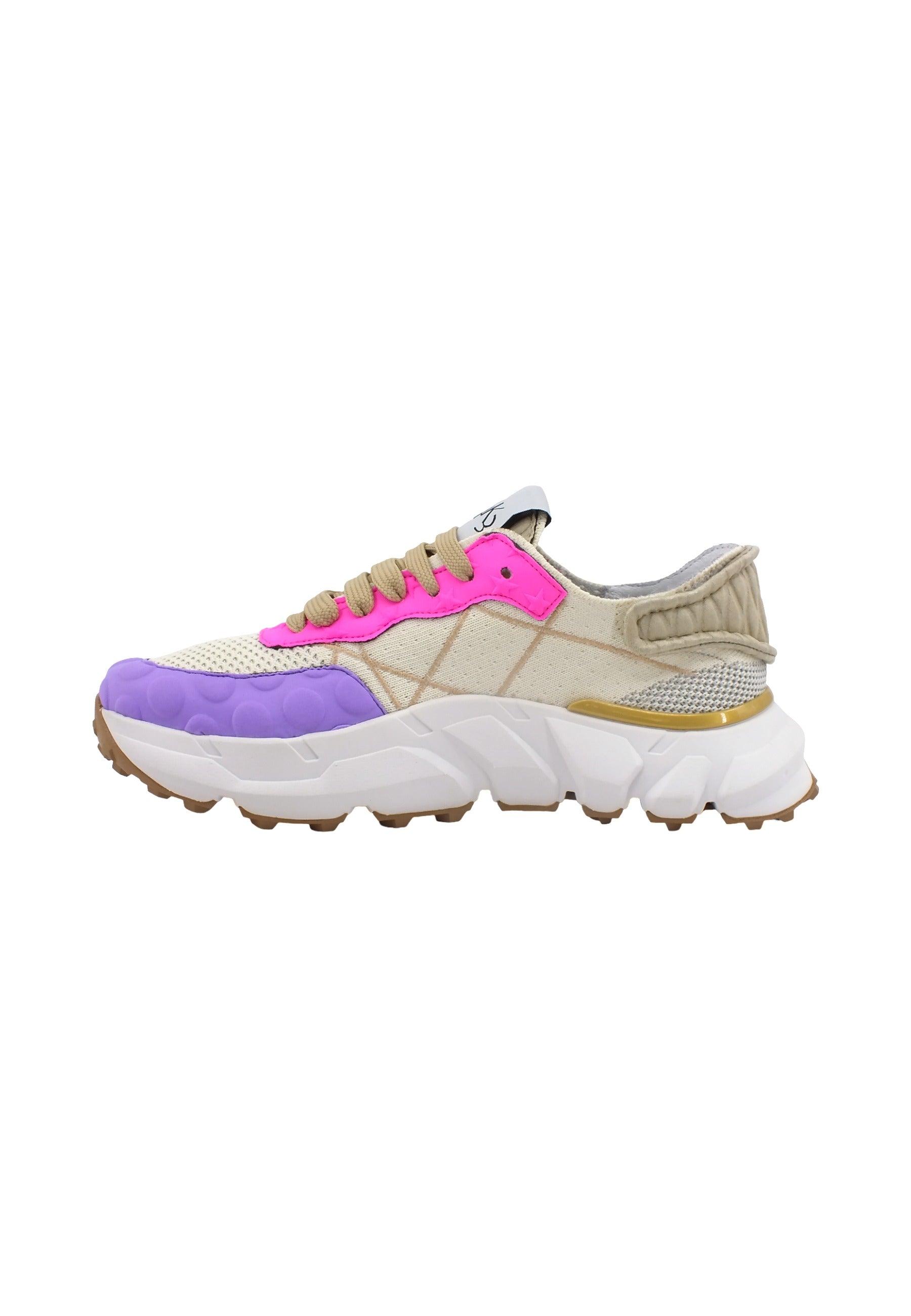 L4K3 Mr Big V Sneaker Donna Violet Beige Y06 - Sandrini Calzature e Abbigliamento