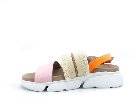 LAKE Sandal Blued Sandalo Donna Bicolor Pink Orange D41-BLU - Sandrini Calzature e Abbigliamento