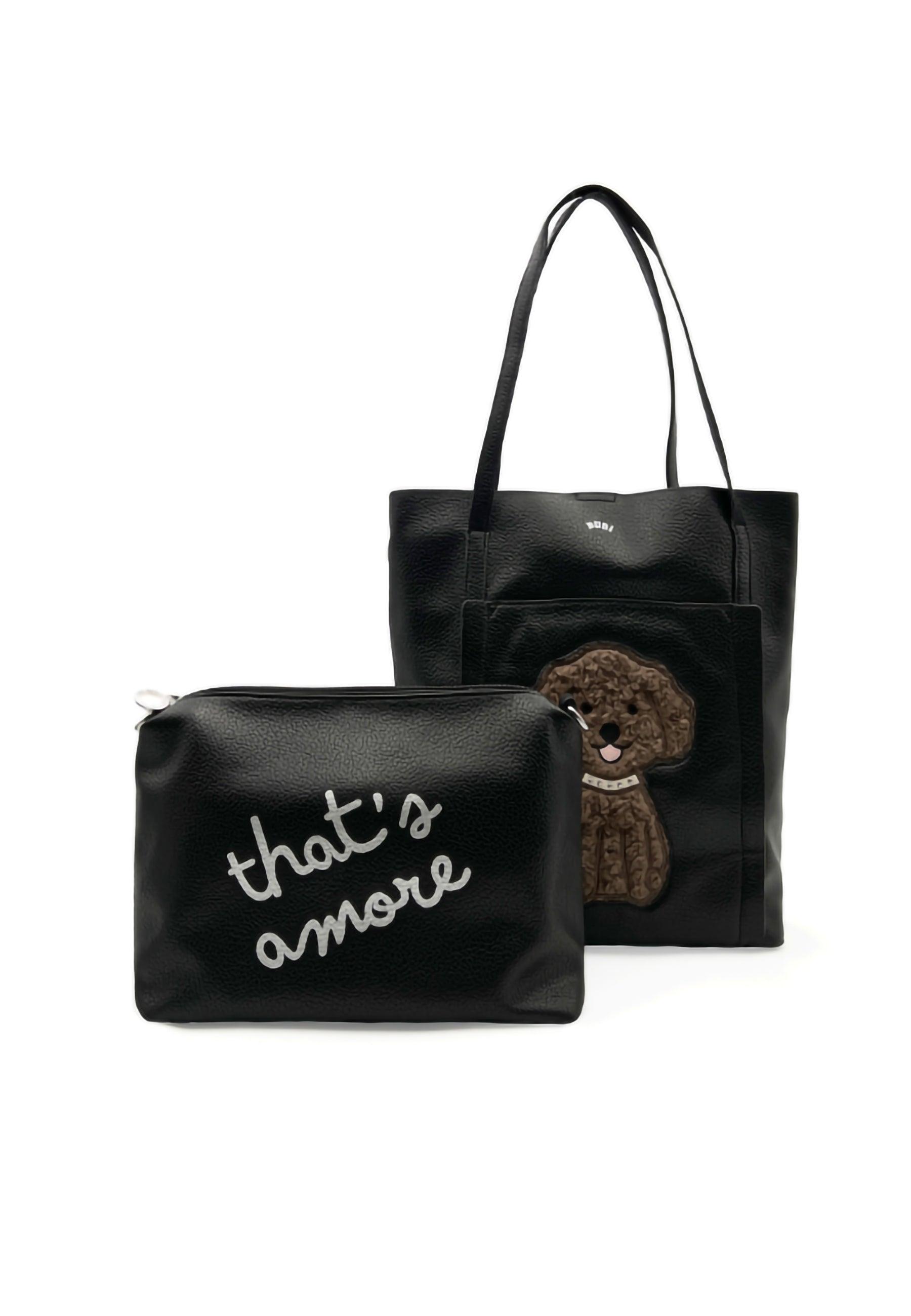 LE PANDORINE Bubi Amore Borsa Shopper Black 22XAILCQ-06 - Sandrini Calzature e Abbigliamento