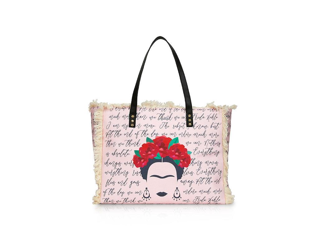 LE PANDORINE Frida Muse Borsa Mare Frida Khalo Rosa Pink PE22DCF02987-03 - Sandrini Calzature e Abbigliamento