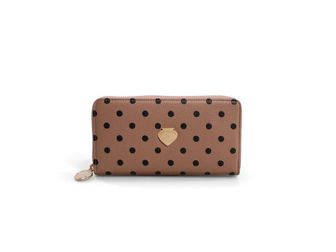 LE PANDORINE Gardenia Wallet Caution Portafoglio Pois Marrone PE22DBM02968-01 - Sandrini Calzature e Abbigliamento