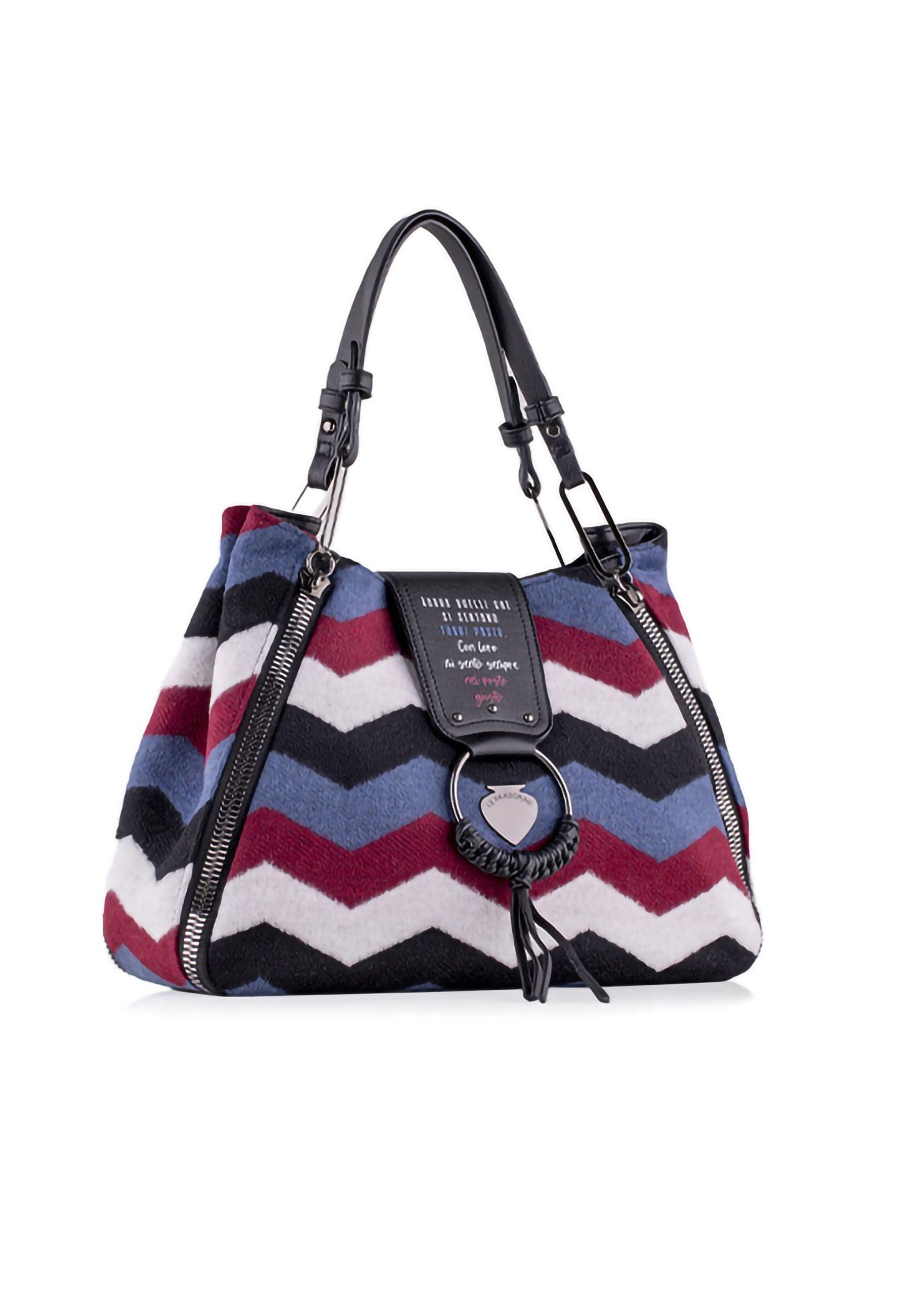 LE PANDORINE Giusto Wicky Wool Zig Zag Borsa Bordeaux 22XAILAE-13 - Sandrini Calzature e Abbigliamento