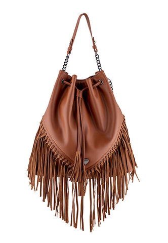 LE PANDORINE Marisol Chaotic Borsa Frange Tobacco 22XAILCM-01 - Sandrini Calzature e Abbigliamento
