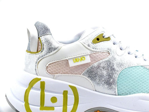 LIU JO 12:12 03 Sneaker Spreading Vibram White Silver BA2087EX030 - Sandrini Calzature e Abbigliamento