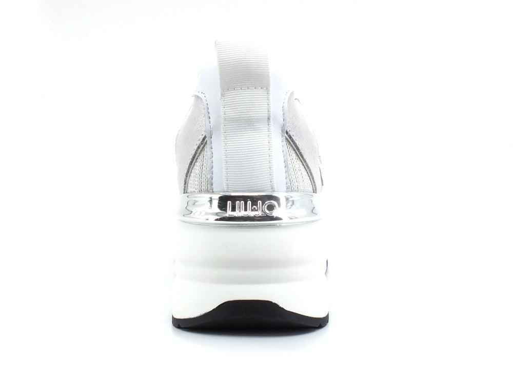 LIU JO Alyssa 01 Sneaker Lurex White Silver BA2071TX004 - Sandrini Calzature e Abbigliamento