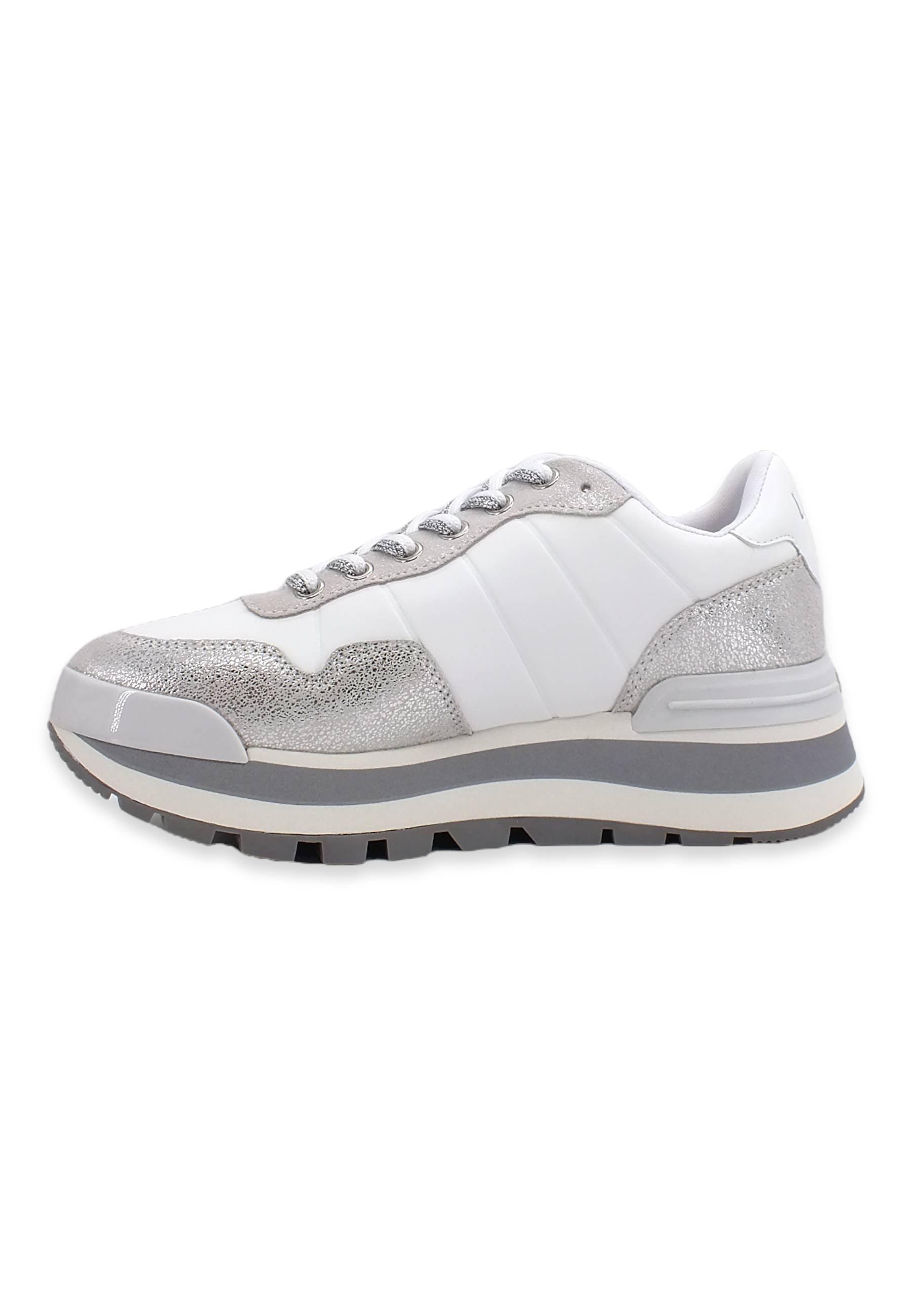 LIU JO Amazing 01 Sneaker Donna Metallic White BF2125PX263 - Sandrini Calzature e Abbigliamento