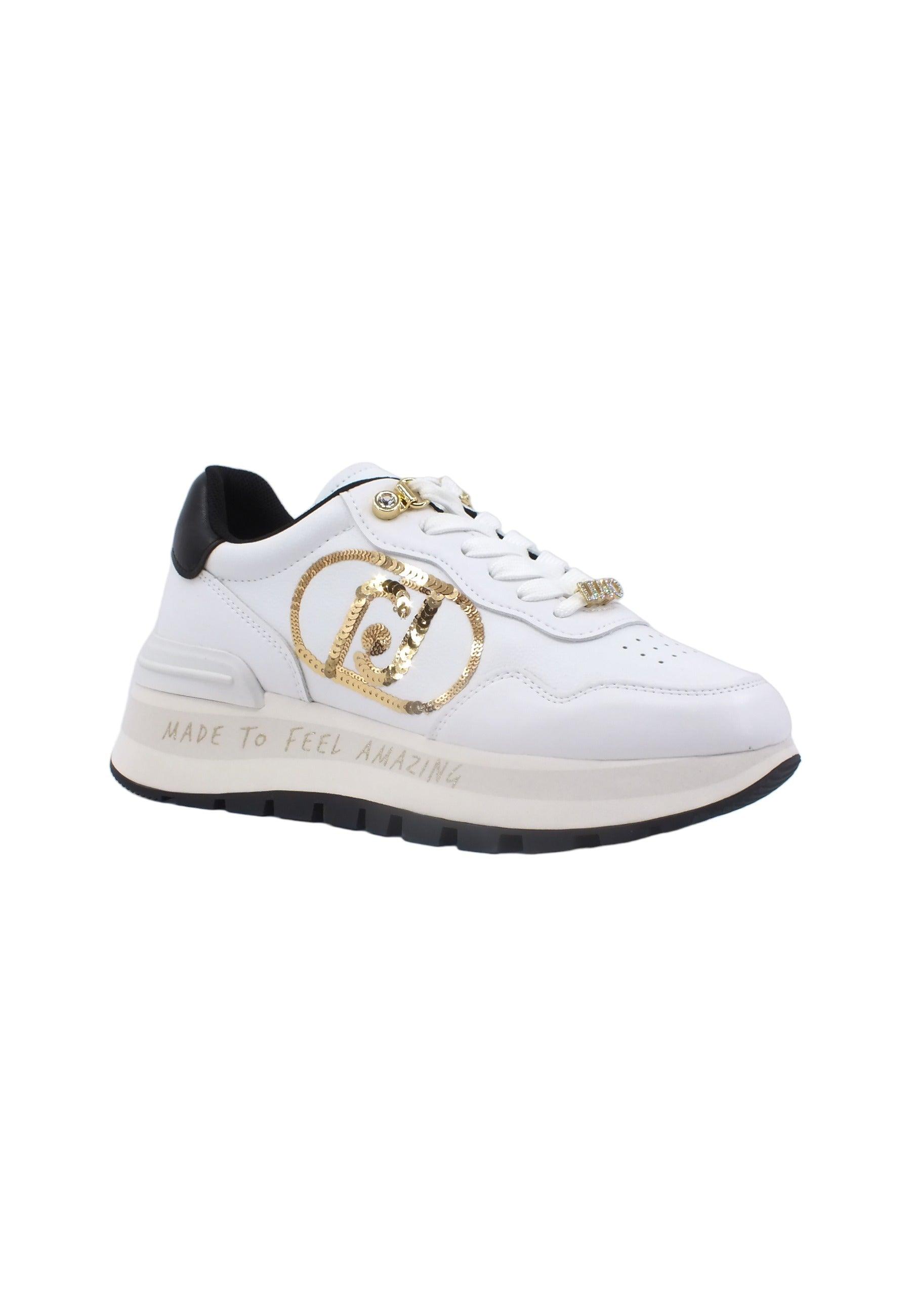 LIU JO Amazing 20 Sneaker Donna White Light Gold BF3087EX207 - Sandrini Calzature e Abbigliamento