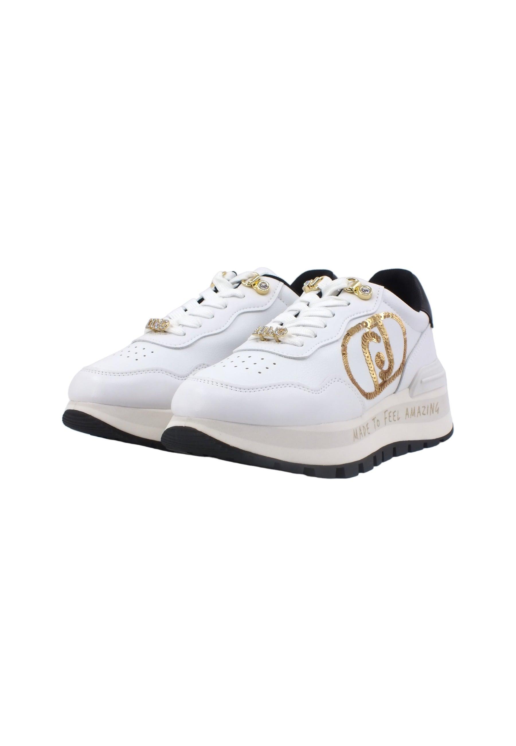 LIU JO Amazing 20 Sneaker Donna White Light Gold BF3087EX207 - Sandrini Calzature e Abbigliamento