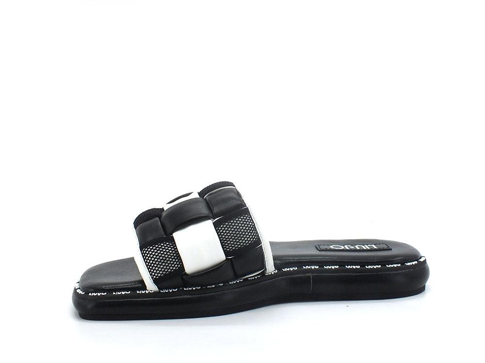 LIU JO Amelia 03 Ciabatta Spreading Black White SA2055EX014 - Sandrini Calzature e Abbigliamento