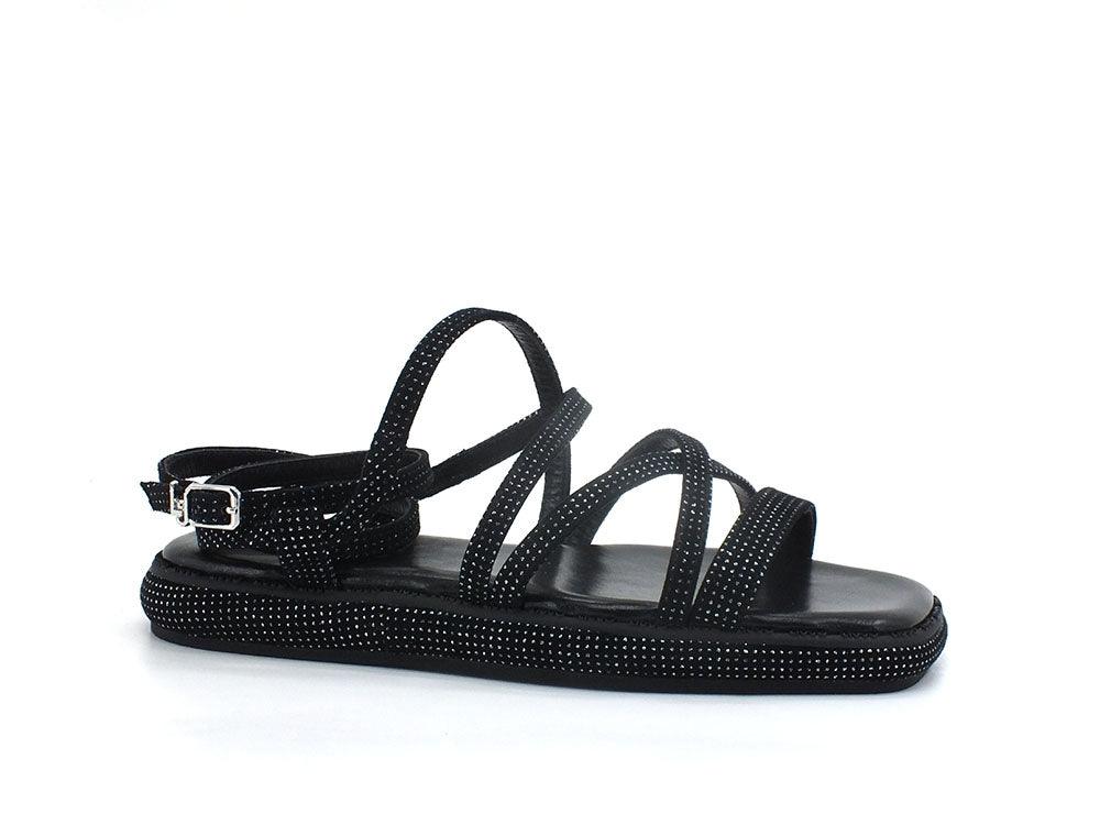LIU JO Amelia 06 Sandalo Glitter Black SA2069PX164 - Sandrini Calzature e Abbigliamento
