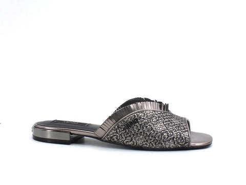 LIU JO Astra 1 Ciabatta Slipper Metallic Woven Pewter SA1019EX095 - Sandrini Calzature e Abbigliamento