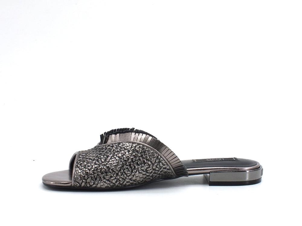 LIU JO Astra 1 Ciabatta Slipper Metallic Woven Pewter SA1019EX095 - Sandrini Calzature e Abbigliamento