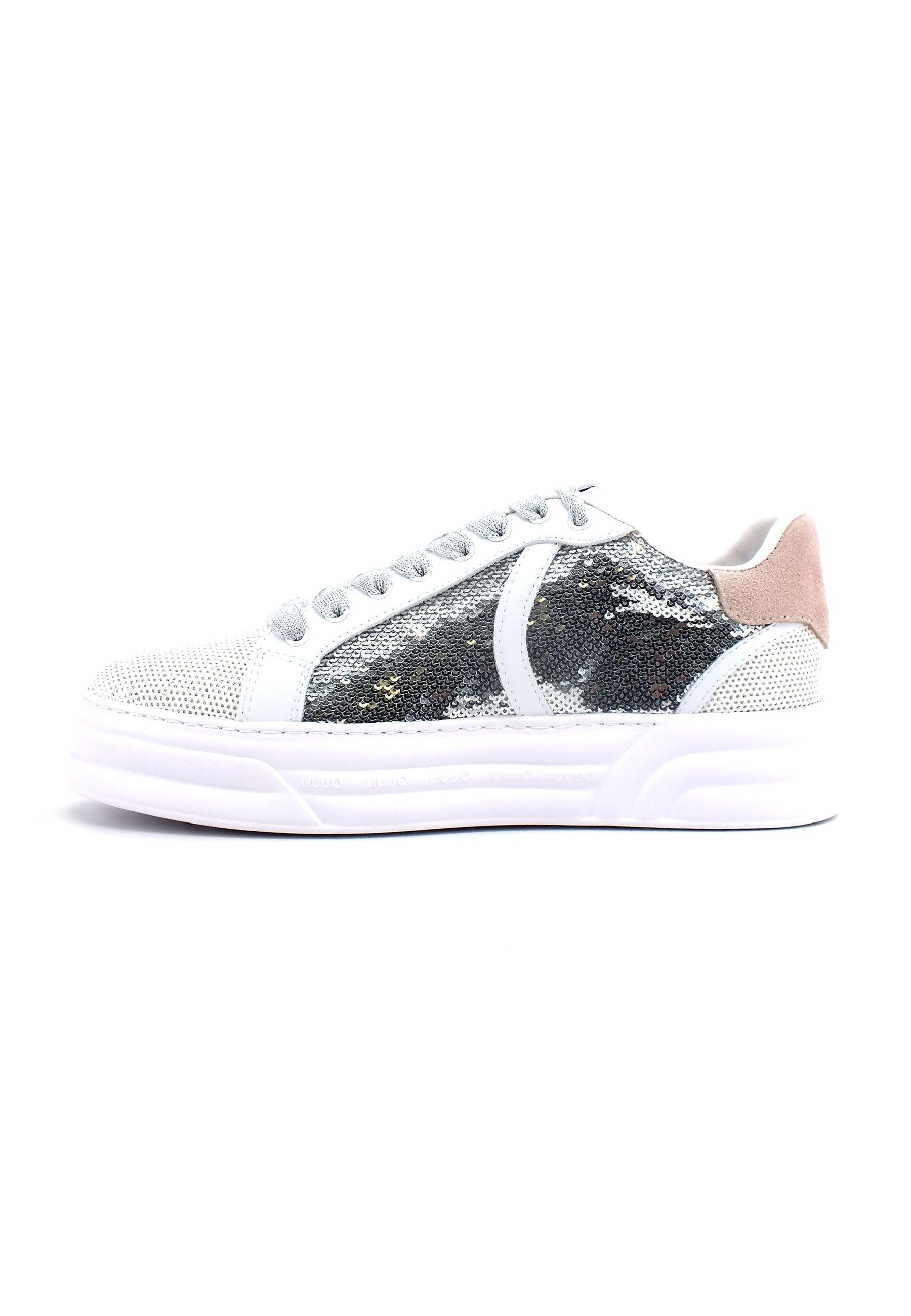 LIU JO Cleo 08 Sneaker Paillettes Donna White BF2073TX055 - Sandrini Calzature e Abbigliamento