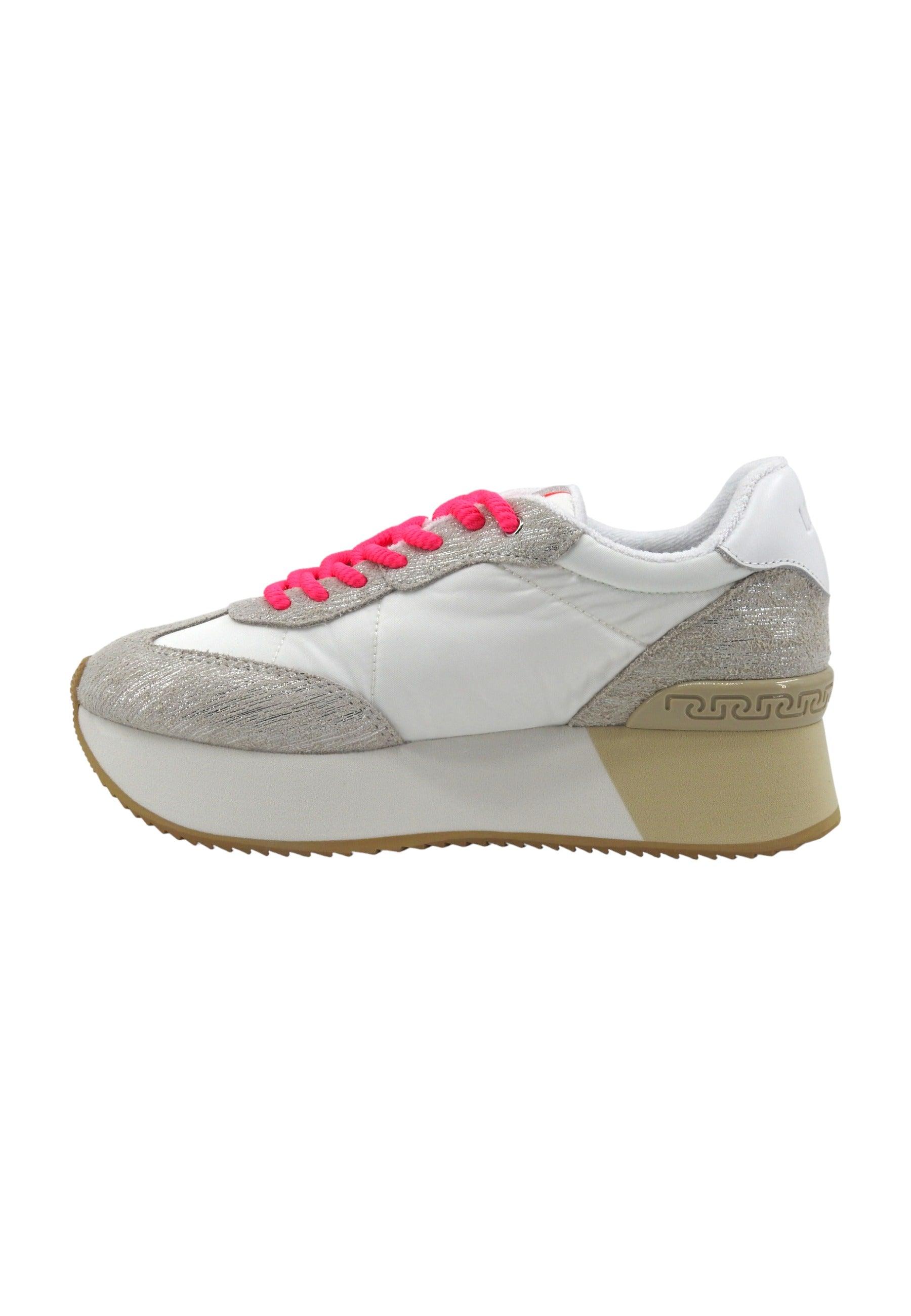 LIU JO Dreamy 03 Sneaker Donna Silver White Fuxia Fluo BA4083PX480 - Sandrini Calzature e Abbigliamento