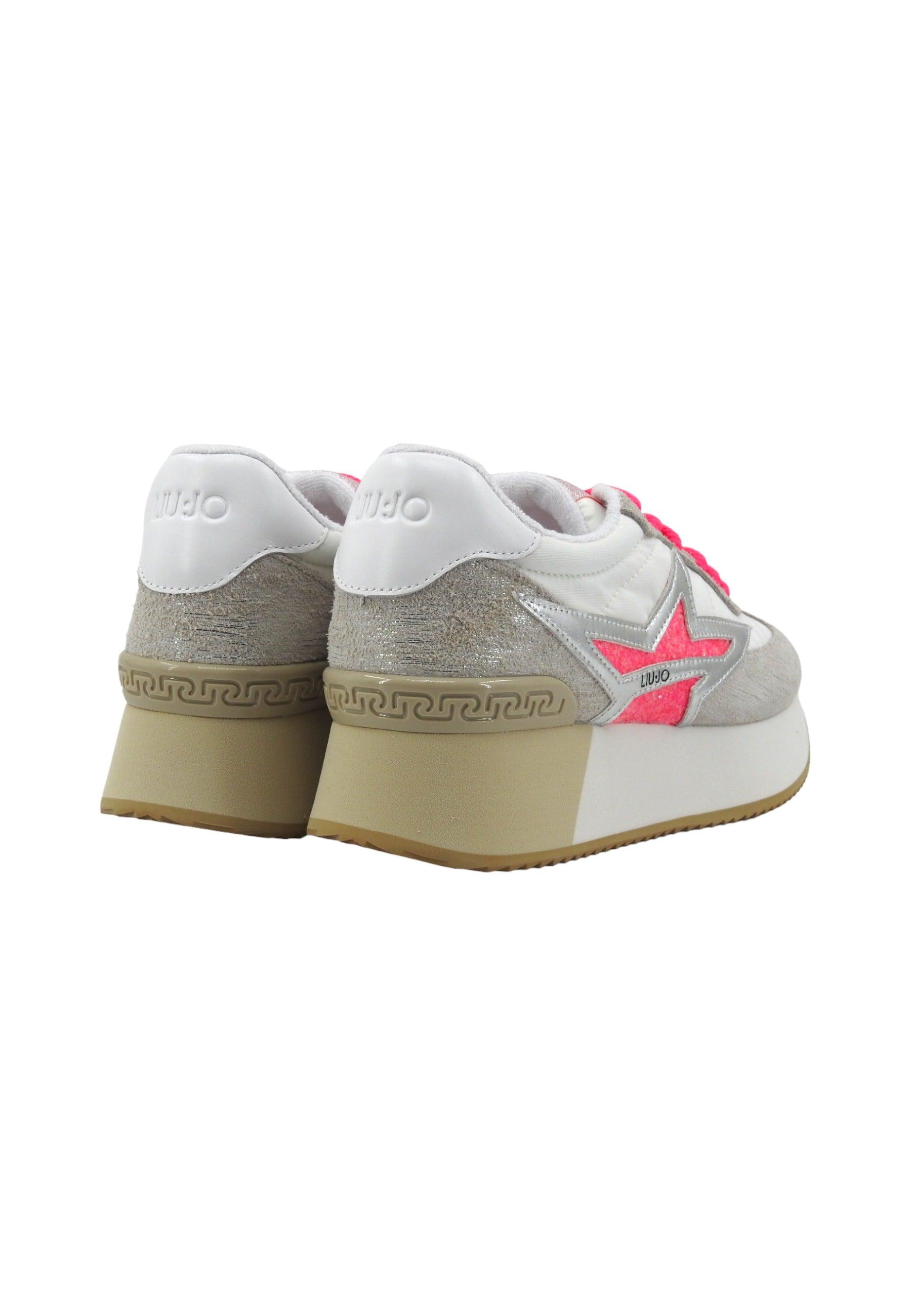 LIU JO Dreamy 03 Sneaker Donna Silver White Fuxia Fluo BA4083PX480 - Sandrini Calzature e Abbigliamento