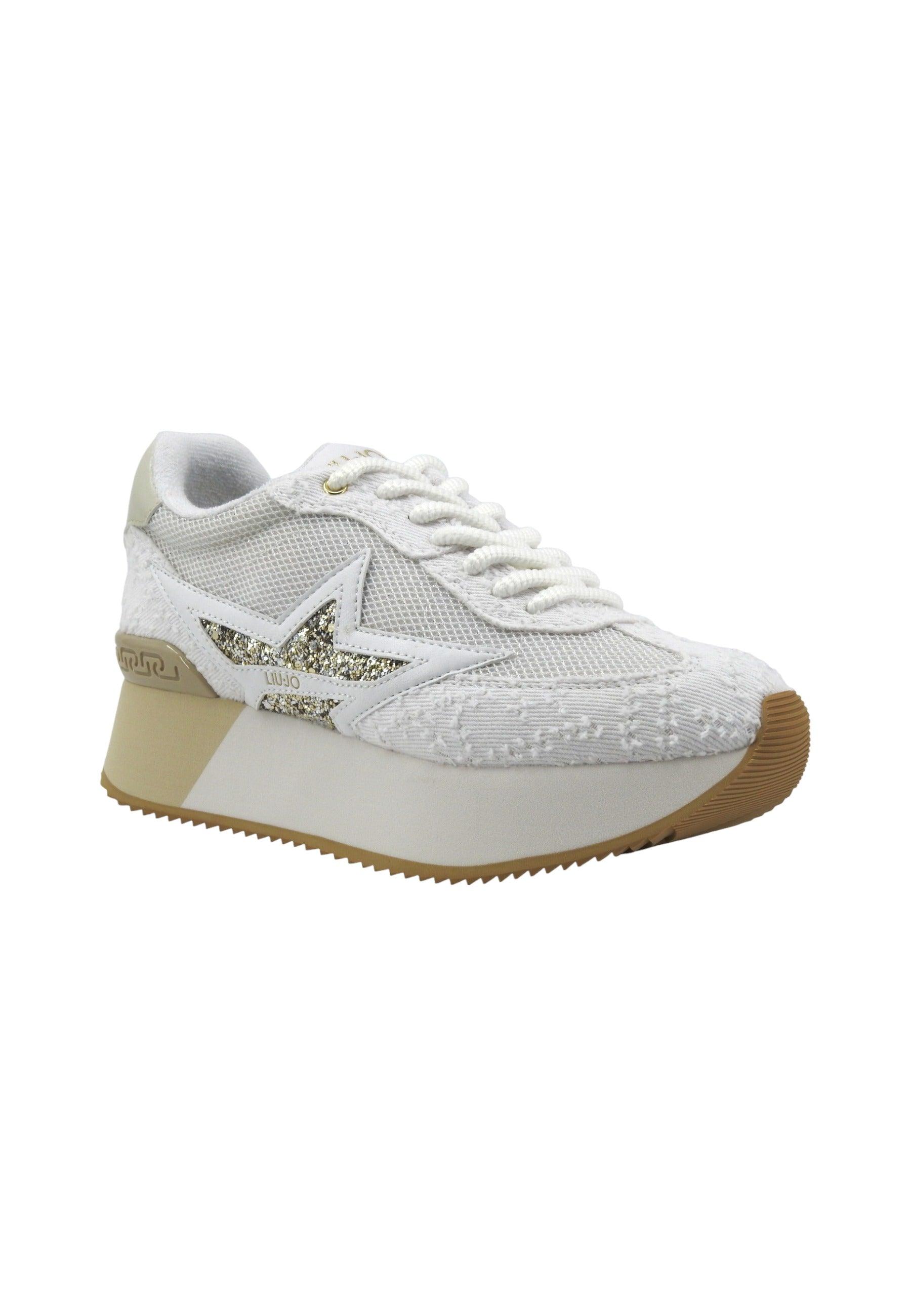 LIU JO Dreamy 03 Sneaker Donna White Gold BA4083TX404 - Sandrini Calzature e Abbigliamento