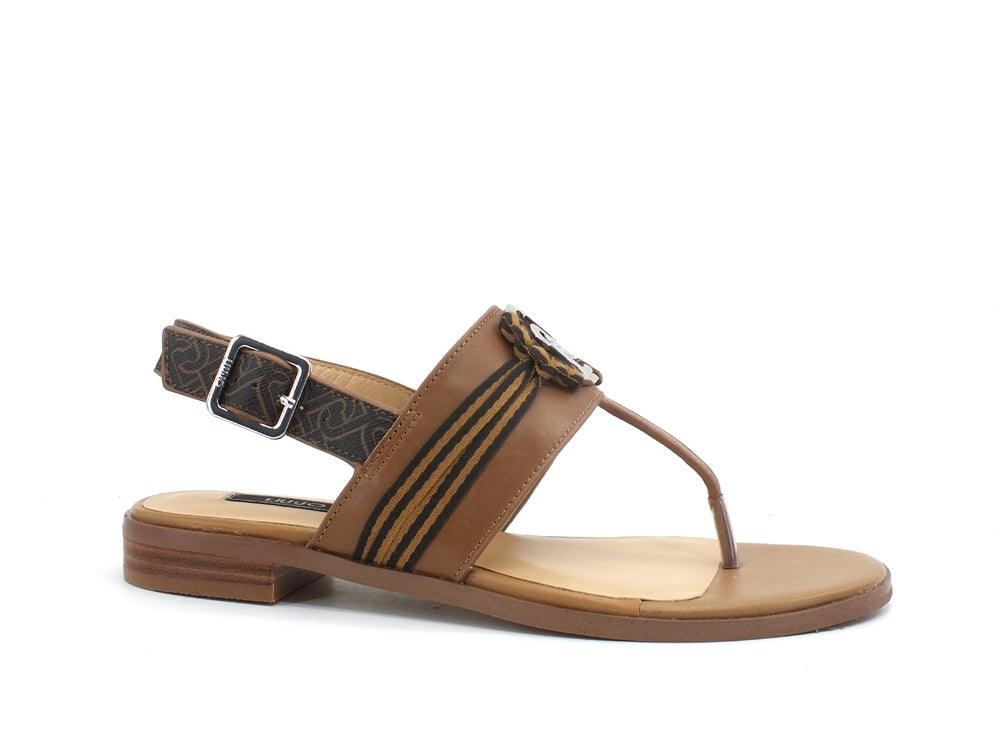 LIU JO Erin 1 Sandalo Infradito Logo Fascia Tan SA1039PX141 - Sandrini Calzature e Abbigliamento