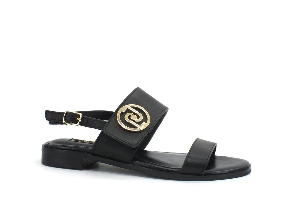 LIU JO Erin 3 Sandalo Fasce Calf Logo Black SA1041P0102 - Sandrini Calzature e Abbigliamento
