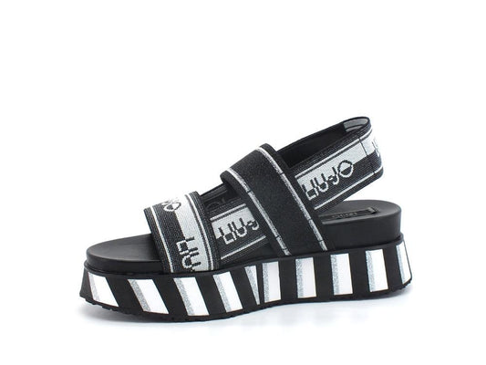 LIU JO Frida 11 Sandalo Flat Form Zeppa Black SA2163TX022 - Sandrini Calzature e Abbigliamento