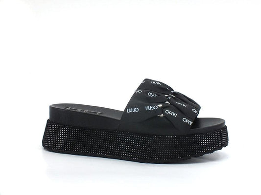 LIU JO Frida 14 Ciabatta Platform Spreading Black SA2169EX014 - Sandrini Calzature e Abbigliamento