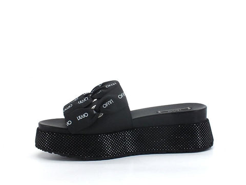LIU JO Frida 14 Ciabatta Platform Spreading Black SA2169EX014 - Sandrini Calzature e Abbigliamento