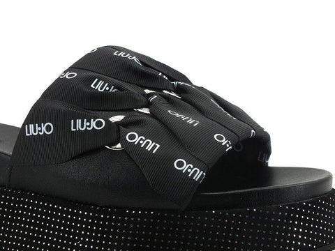 LIU JO Frida 14 Ciabatta Platform Spreading Black SA2169EX014 - Sandrini Calzature e Abbigliamento