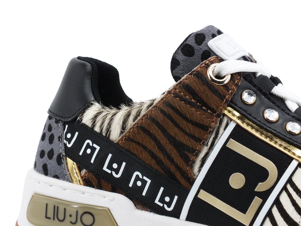LIU JO Gyn 05 Sneaker Zebra Pietre Mix Pony BA1043PX131 - Sandrini Calzature e Abbigliamento