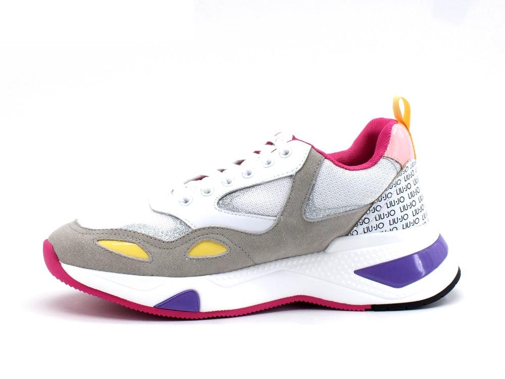 LIU JO Hoa 01 Sneakers Donna Glitter Plaster White Multi BF0017PX097 - Sandrini Calzature e Abbigliamento