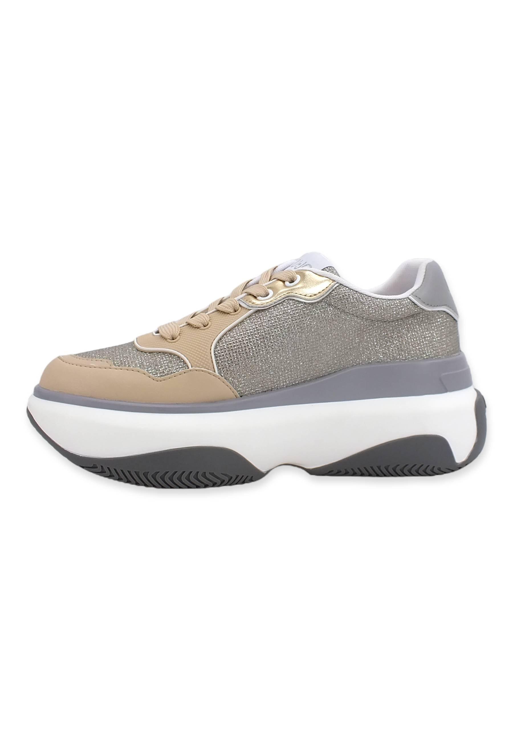 LIU JO June 02 Sneaker Donna Glitter Beige Nude BF2141TX179 - Sandrini Calzature e Abbigliamento