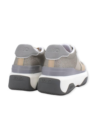 LIU JO June 02 Sneaker Donna Glitter Beige Nude BF2141TX179 - Sandrini Calzature e Abbigliamento