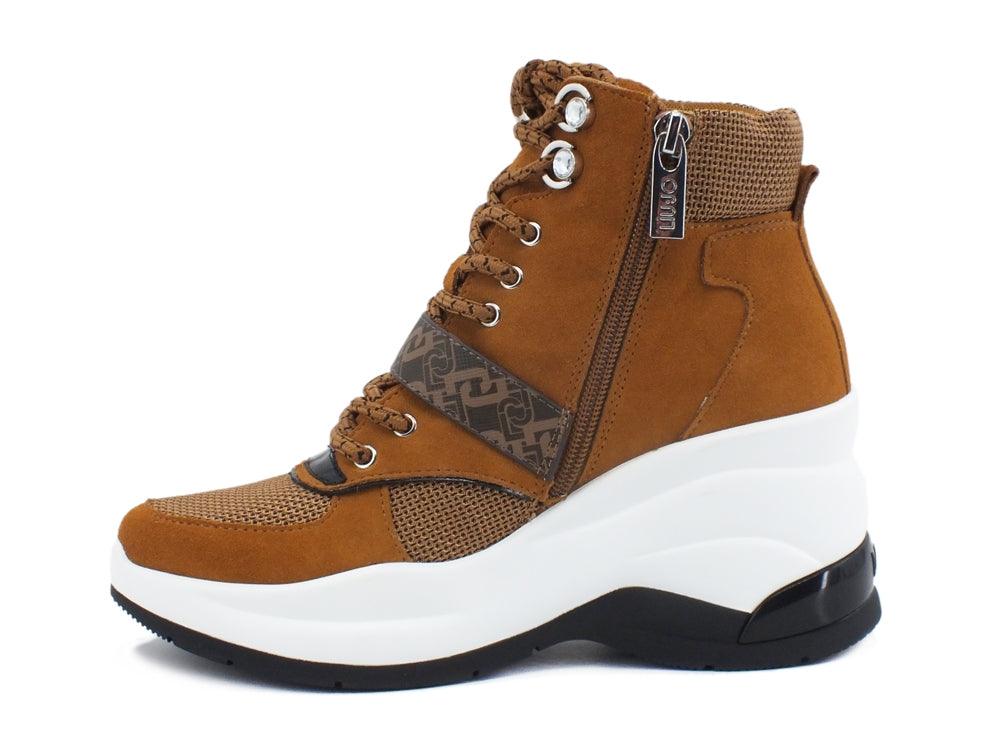 LIU JO Karlie Revolution 15 Sneakers Zeppa Tabacco Brown BF0051PX002 - Sandrini Calzature e Abbigliamento