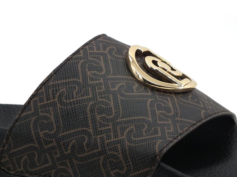 LIU JO Kos 1 Slipper Ciabatta Printed Logo Brown BA1089EX057 - Sandrini Calzature e Abbigliamento