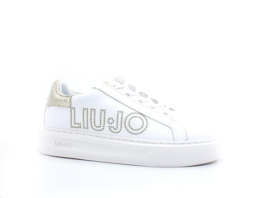 LIU JO Kylie 05 Sneaker Calf Retro White Light Gold BA2065PX100 - Sandrini Calzature e Abbigliamento