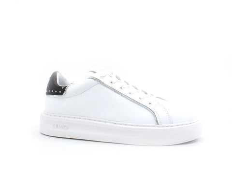 LIU JO Kylie 07 Sneaker Calf Retro White Black BA2069P0102 - Sandrini Calzature e Abbigliamento