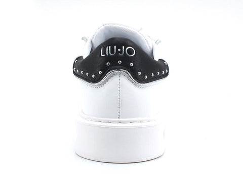 LIU JO Kylie 07 Sneaker Calf Retro White Black BA2069P0102 - Sandrini Calzature e Abbigliamento