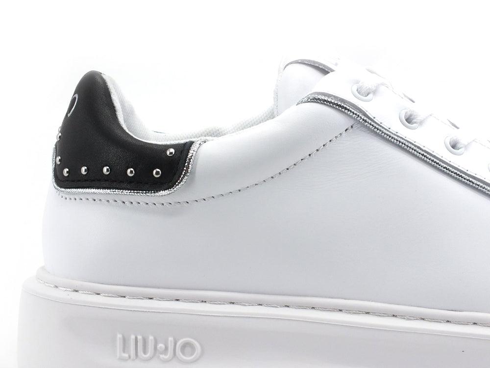LIU JO Kylie 07 Sneaker Calf Retro White Black BA2069P0102 - Sandrini Calzature e Abbigliamento