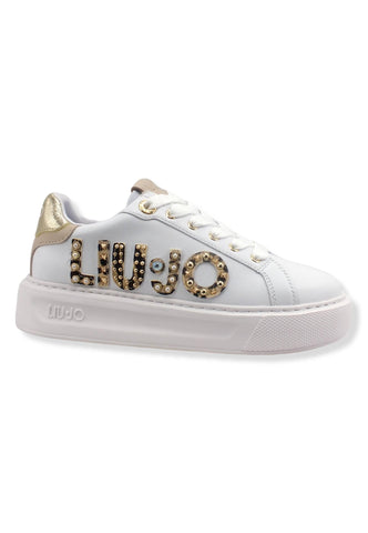 LIU JO Kylie 10 Sneaker Donna White Light Gold BF2123PX100 - Sandrini Calzature e Abbigliamento