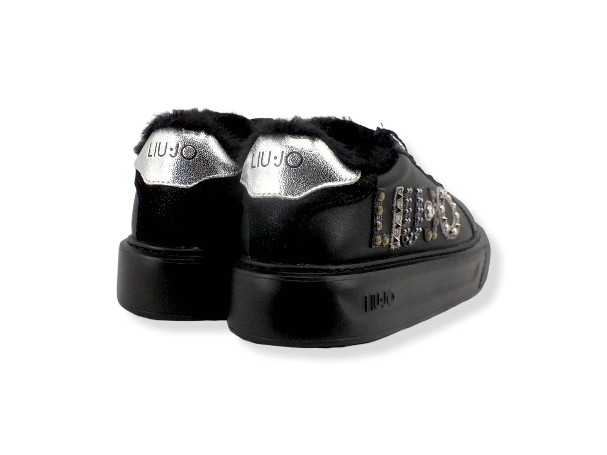LIU JO Kylie 10 Sneaker Fur Donna Black Silver BF2123PX274 - Sandrini Calzature e Abbigliamento