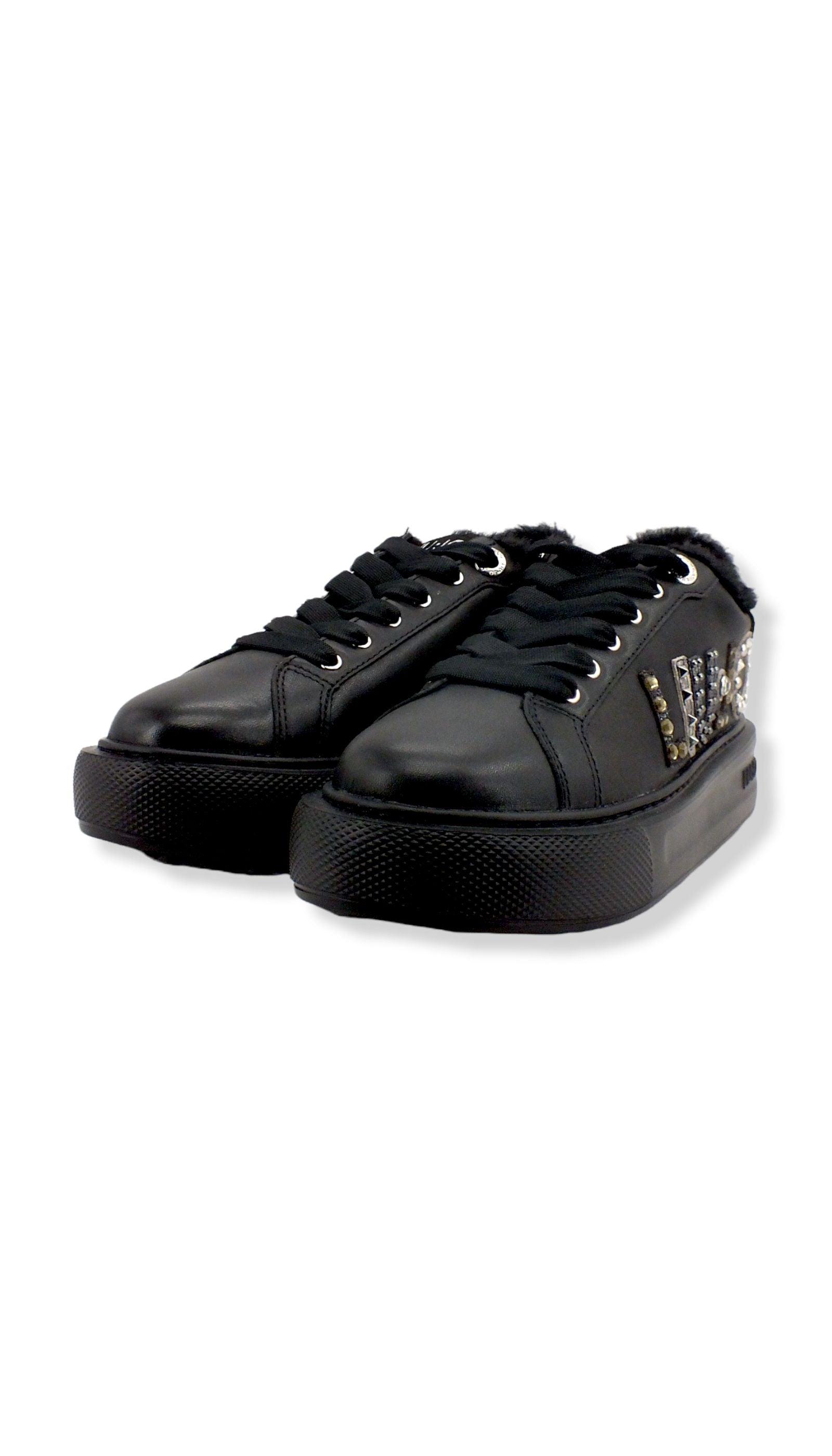 LIU JO Kylie 10 Sneaker Fur Donna Black Silver BF2123PX274 - Sandrini Calzature e Abbigliamento