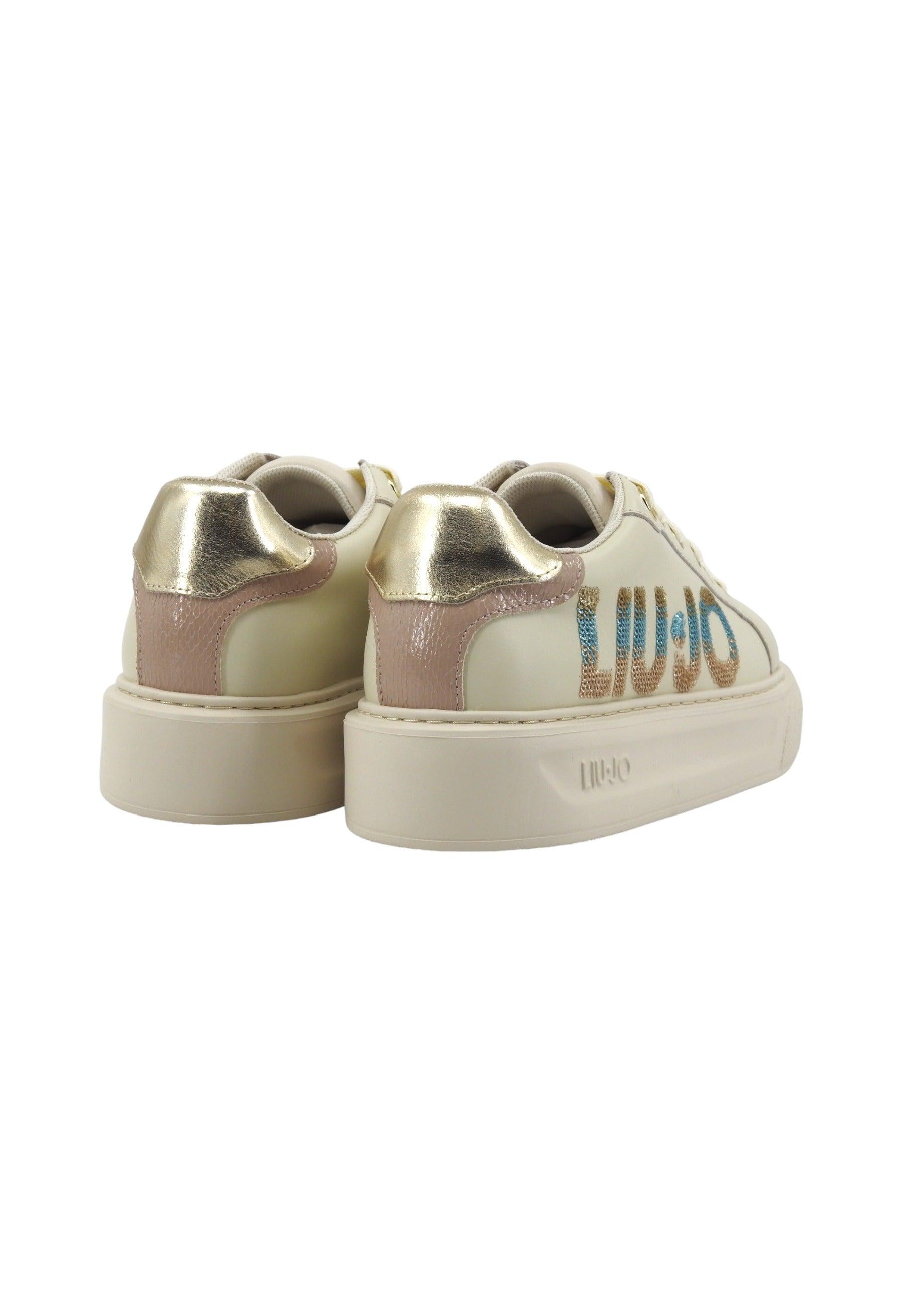 LIU JO Kylie 22 Sneaker Donna Ivory Gold BA4071PX479 - Sandrini Calzature e Abbigliamento