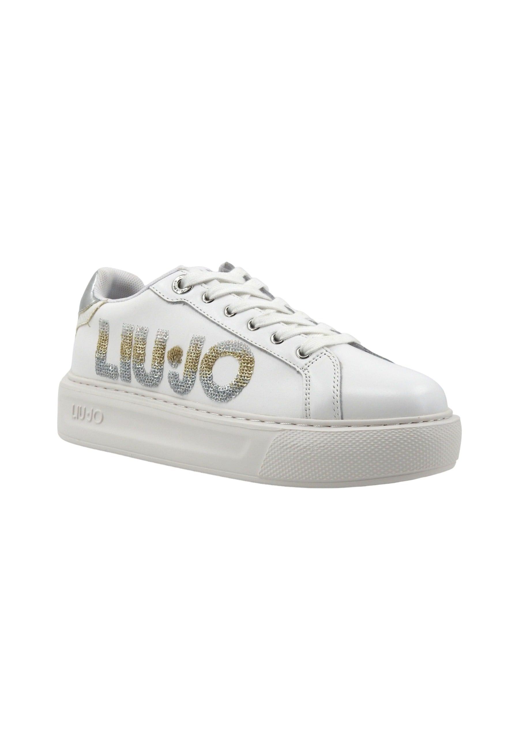 LIU JO Kylie 22 Sneaker Donna White Silver BA4071PX479 - Sandrini Calzature e Abbigliamento